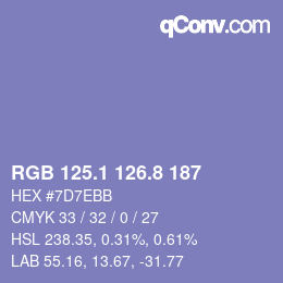 Color code: RGB 125.1 126.8 187 | qconv.com