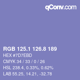 Color code: RGB 125.1 126.8 189 | qconv.com