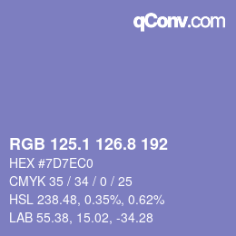 Color code: RGB 125.1 126.8 192 | qconv.com
