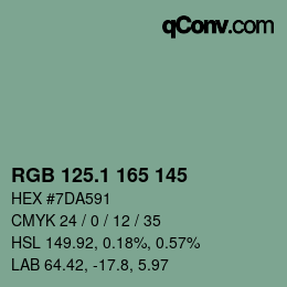 Color code: RGB 125.1 165 145 | qconv.com