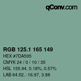 カラーコード: RGB 125.1 165 149 | qconv.com
