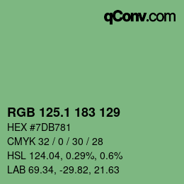 カラーコード: RGB 125.1 183 129 | qconv.com