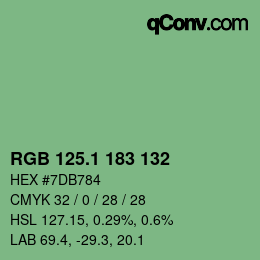 カラーコード: RGB 125.1 183 132 | qconv.com