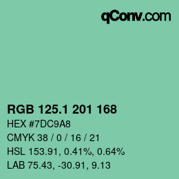 Color code: RGB 125.1 201 168 | qconv.com