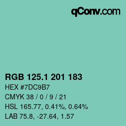 Color code: RGB 125.1 201 183 | qconv.com