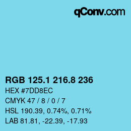 Color code: RGB 125.1 216.8 236 | qconv.com