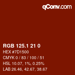 カラーコード: RGB 125.1 21 0 | qconv.com
