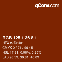 カラーコード: RGB 125.1 36.8 1 | qconv.com