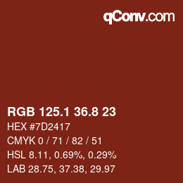 Color code: RGB 125.1 36.8 23 | qconv.com