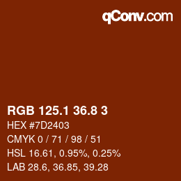 Color code: RGB 125.1 36.8 3 | qconv.com