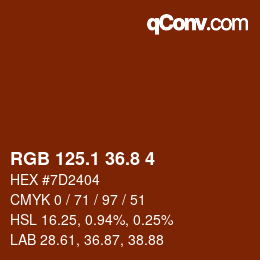 Color code: RGB 125.1 36.8 4 | qconv.com