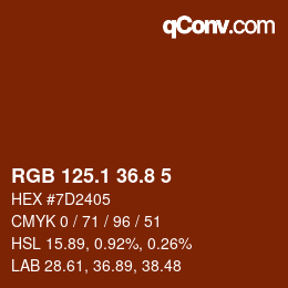 Farbcode: RGB 125.1 36.8 5 | qconv.com