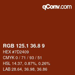 Color code: RGB 125.1 36.8 9 | qconv.com