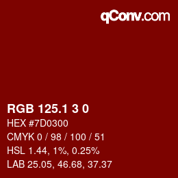 カラーコード: RGB 125.1 3 0 | qconv.com