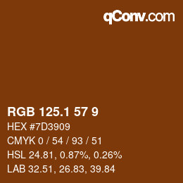 カラーコード: RGB 125.1 57 9 | qconv.com