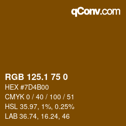 カラーコード: RGB 125.1 75 0 | qconv.com