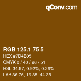 カラーコード: RGB 125.1 75 5 | qconv.com