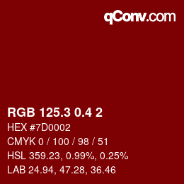カラーコード: RGB 125.3 0.4 2 | qconv.com