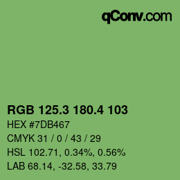 カラーコード: RGB 125.3 180.4 103 | qconv.com