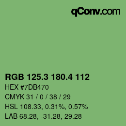 カラーコード: RGB 125.3 180.4 112 | qconv.com