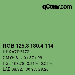 カラーコード: RGB 125.3 180.4 114 | qconv.com