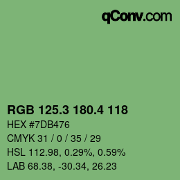 カラーコード: RGB 125.3 180.4 118 | qconv.com