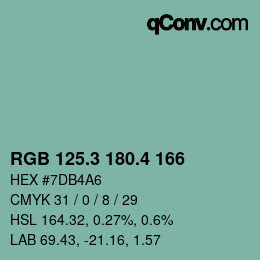 カラーコード: RGB 125.3 180.4 166 | qconv.com