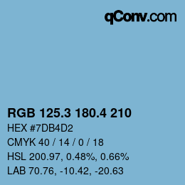 カラーコード: RGB 125.3 180.4 210 | qconv.com
