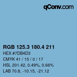 カラーコード: RGB 125.3 180.4 211 | qconv.com