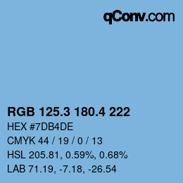 カラーコード: RGB 125.3 180.4 222 | qconv.com