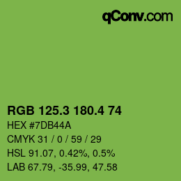 カラーコード: RGB 125.3 180.4 74 | qconv.com