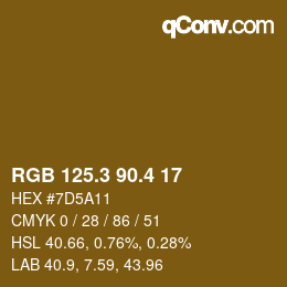 カラーコード: RGB 125.3 90.4 17 | qconv.com