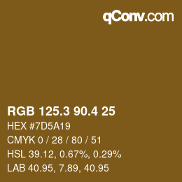 カラーコード: RGB 125.3 90.4 25 | qconv.com