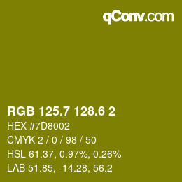 カラーコード: RGB 125.7 128.6 2 | qconv.com