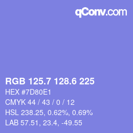 カラーコード: RGB 125.7 128.6 225 | qconv.com