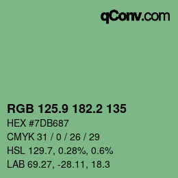 カラーコード: RGB 125.9 182.2 135 | qconv.com