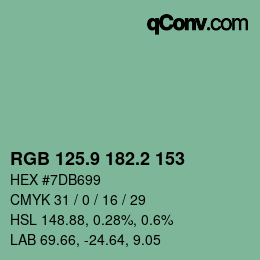 Farbcode: RGB 125.9 182.2 153 | qconv.com