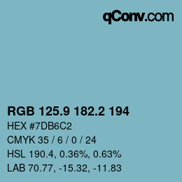 Color code: RGB 125.9 182.2 194 | qconv.com