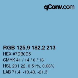 カラーコード: RGB 125.9 182.2 213 | qconv.com