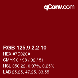 Color code: RGB 125.9 2.2 10 | qconv.com