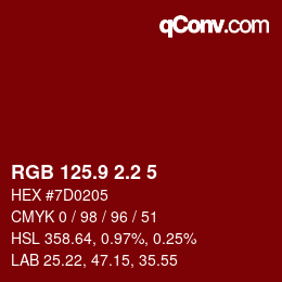 Color code: RGB 125.9 2.2 5 | qconv.com