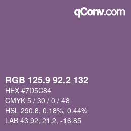 Color code: RGB 125.9 92.2 132 | qconv.com
