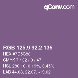 Farbcode: RGB 125.9 92.2 136 | qconv.com
