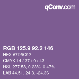 Color code: RGB 125.9 92.2 146 | qconv.com