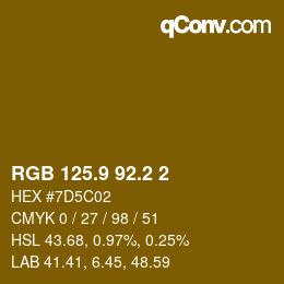 カラーコード: RGB 125.9 92.2 2 | qconv.com
