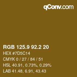 Farbcode: RGB 125.9 92.2 20 | qconv.com
