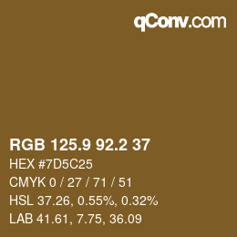 Color code: RGB 125.9 92.2 37 | qconv.com