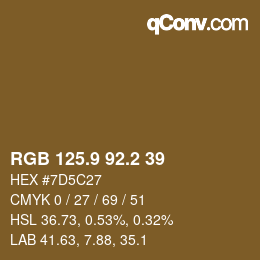 Color code: RGB 125.9 92.2 39 | qconv.com