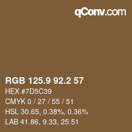 Color code: RGB 125.9 92.2 57 | qconv.com