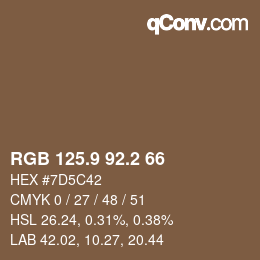 Color code: RGB 125.9 92.2 66 | qconv.com